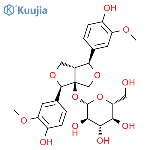 (+)-1-hydroxypinoresinol 1-O-beta-D-glucopyranoside structure