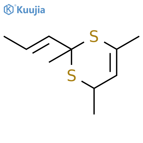 4H-1,3-Dithiin, 2,4,6-trimethyl-2-(1-propenyl)- structure