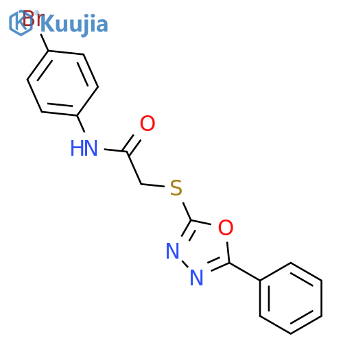 N-(4-Bromo-phenyl)-2-(5-phenyl-[1,3,4]oxadiazol-2-ylsulfanyl)-acetamide structure