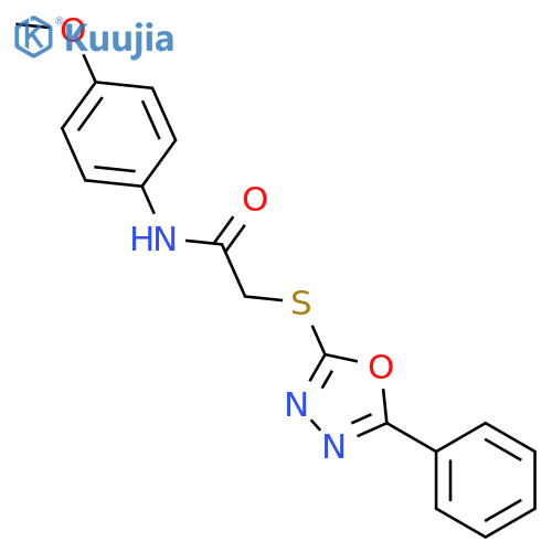 N-(4-Methoxy-phenyl)-2-(5-phenyl-[1,3,4]oxadiazol-2-ylsulfanyl)-acetamide structure