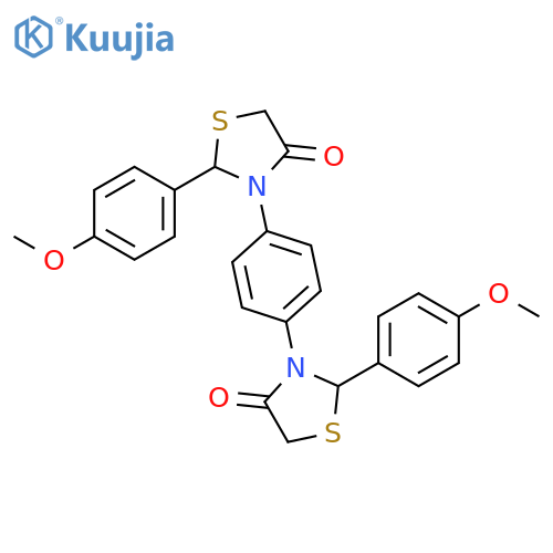 4-Thiazolidinone, 3,3'-(1,4-phenylene)bis[2-(4-methoxyphenyl)- structure