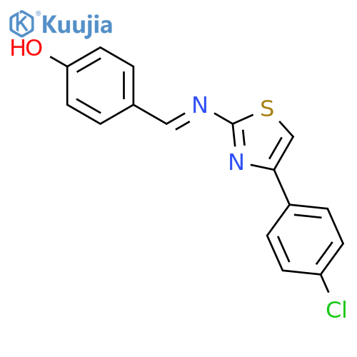 Phenol, 4-[[[4-(4-chlorophenyl)-2-thiazolyl]imino]methyl]- structure
