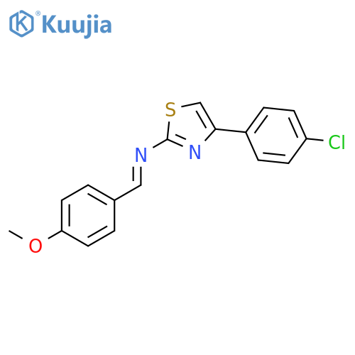 2-THIAZOLAMINE, 4-(4-CHLOROPHENYL)-N-[(4-METHOXYPHENYL)METHYLENE]- structure