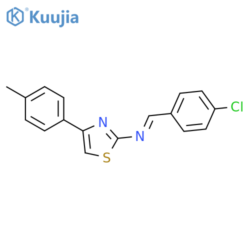 2-Thiazolamine, N-[(4-chlorophenyl)methylene]-4-(4-methylphenyl)- structure
