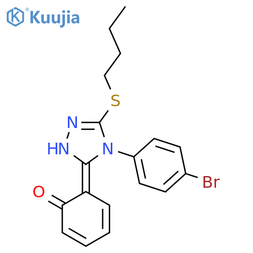 (6Z)-6-[4-(4-bromophenyl)-5-(butylsulfanyl)-2,4-dihydro-3H-1,2,4-triazol-3-ylidene]cyclohexa-2,4-dien-1-one structure