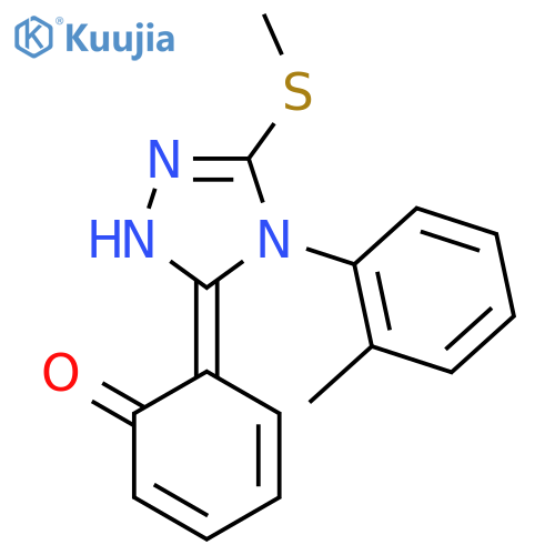 (6Z)-6-[4-(2-methylphenyl)-5-(methylsulfanyl)-2,4-dihydro-3H-1,2,4-triazol-3-ylidene]cyclohexa-2,4-dien-1-one structure