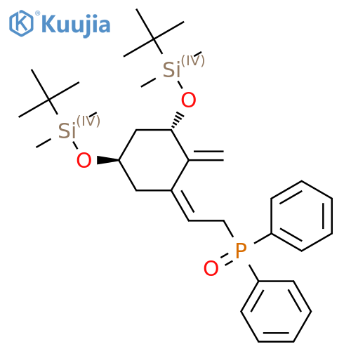 (2Z)-2-(3S,5R)-3,5-Bis(1,1-dimethylethyl)dimethylsilyloxy-2-methylenecyclohexylideneethyldiphenylphosphine Oxide structure
