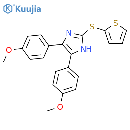 1H-Imidazole, 4,5-bis(4-methoxyphenyl)-2-(2-thienylthio)- structure