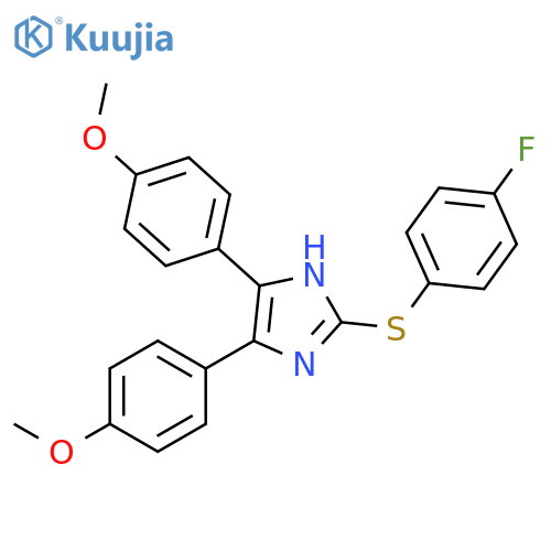 1H-Imidazole, 2-[(4-fluorophenyl)thio]-4,5-bis(4-methoxyphenyl)- structure