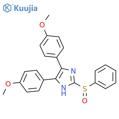 1H-Imidazole, 4,5-bis(4-methoxyphenyl)-2-(phenylsulfinyl)- structure