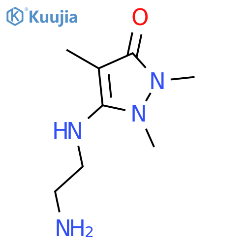 3H-PYRAZOL-3-ONE, 5-[(2-AMINOETHYL)AMINO]-1,2-DIHYDRO-1,2,4-TRIMETHYL- structure