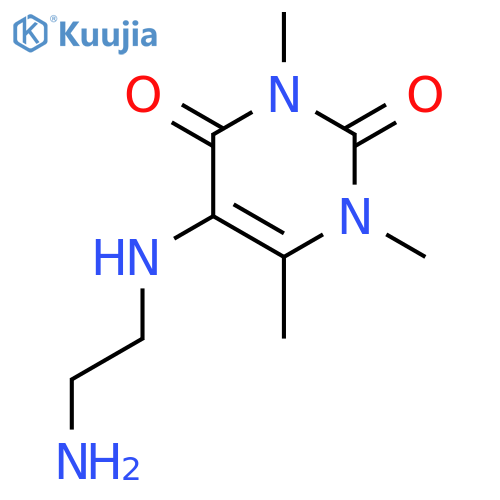2,4(1H,3H)-Pyrimidinedione, 5-[(2-aminoethyl)amino]-1,3,6-trimethyl- structure