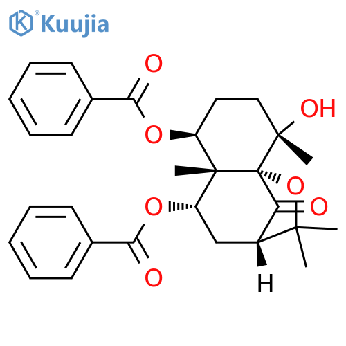 2H-3,9a-Methano-1-benzoxepin-10-one, 5,6-bis(benzoyloxy)octahydro-9-hydroxy-2,2,5a,9-tetramethyl-, (3S,5S,5aS,6S,9S,9aR)- structure