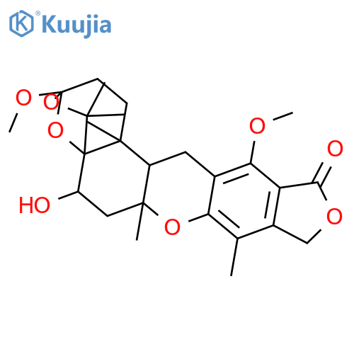 (3S,5aR,6R,7aS,14aR,14bR)-6-hydroxy-3,13-dimethoxy-5,5,7a,9,14b-pentamethyl-2,3,7,7a,10,14,14a,14b-octahydro-6H-3,5a-epoxyfuro[3,4-i]oxepino[4,3-a]xanthen-12(1H,5H)-one structure