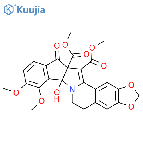 12aH-1,3-Dioxolo[4,5-g]indeno[2',1':4,5]pyrrolo[2,1-a]isoquinoline-12a,13-dicarboxylicacid, 5,6,7a,12-tetrahydro-7a-hydroxy-8,9-dimethoxy-12-oxo-, 12a,13-dimethylester structure