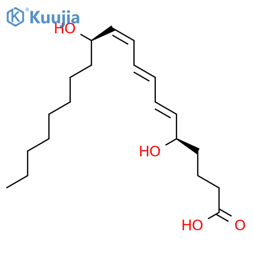 6,8,10-EICOSATRIENOIC ACID, 5,12-DIHYDROXY-, (5R,6E,8E,10Z,12R)- structure