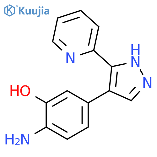 Phenol, 2-amino-5-[3-(2-pyridinyl)-1H-pyrazol-4-yl]- structure