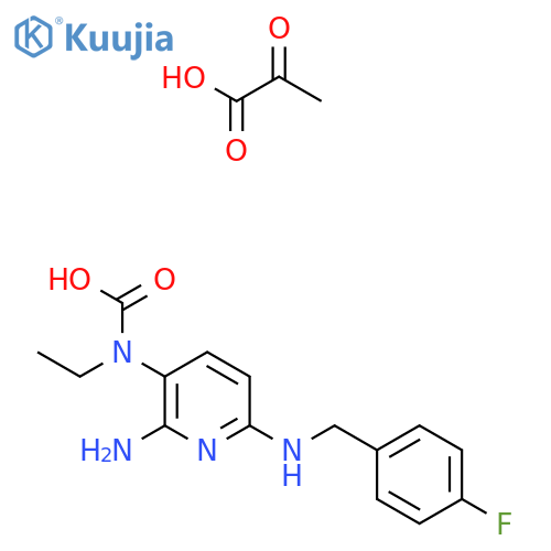 [2-Amino-6-[(4-fluorophenyl)methylamino]pyridin-3-yl]-ethylcarbamic acid;2-oxopropanoic acid structure