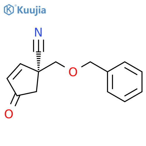2-CYCLOPENTENE-1-CARBONITRILE, 4-OXO-1-[(PHENYLMETHOXY)METHYL]-, (1S)- structure
