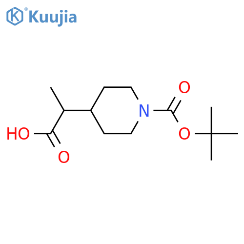 2-1-(tert-Butoxycarbonyl)piperidin-4-ylpropanoic Acid structure