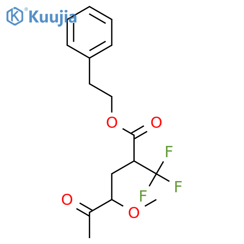 Hexanoic acid, 4-methoxy-5-oxo-2-(trifluoromethyl)-, 2-phenylethyl ester structure