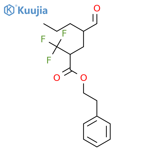 Heptanoic acid, 4-formyl-2-(trifluoromethyl)-, 2-phenylethyl ester structure