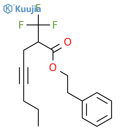 4-Octynoic acid, 2-(trifluoromethyl)-, 2-phenylethyl ester structure