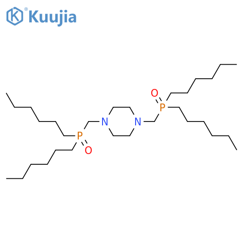 Piperazine, 1,4-bis[(dihexylphosphinyl)methyl]- structure
