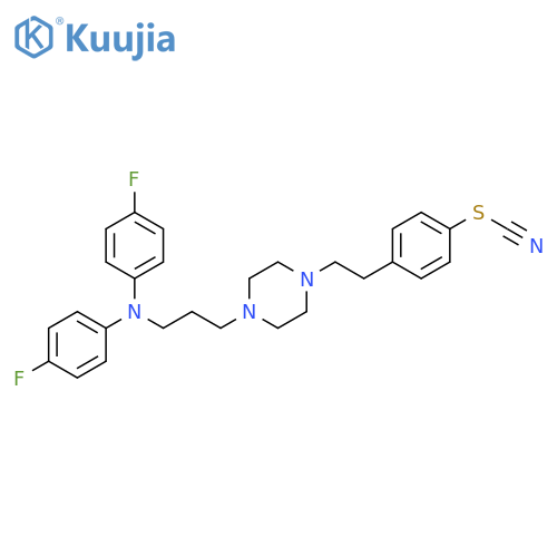 Thiocyanic acid,4-[2-[4-[3-[bis(4-fluorophenyl)amino]propyl]-1-piperazinyl]ethyl]phenylester structure