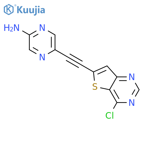 Pyrazinamine, 5-[(4-chlorothieno[3,2-d]pyrimidin-6-yl)ethynyl]- structure