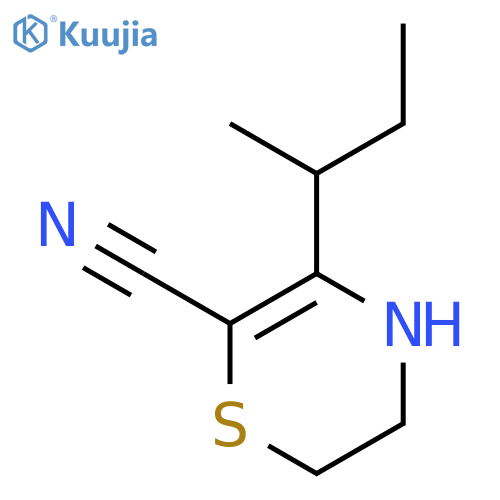 2H-1,4-THIAZINE-6-CARBONITRILE, 3,4-DIHYDRO-5-(1-METHYLPROPYL)- structure