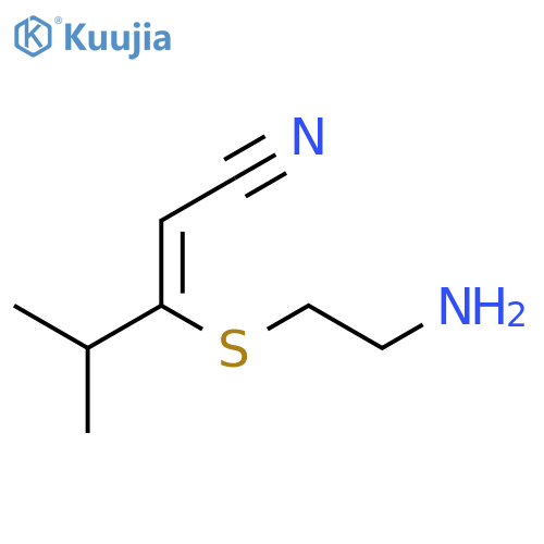 2-PENTENENITRILE, 3-[(2-AMINOETHYL)THIO]-4-METHYL- structure