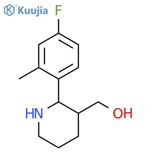 3-Piperidinemethanol,2-(4-fluoro-2-methylphenyl)- structure