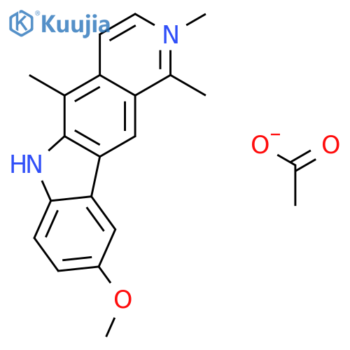 9-Methoxy-1,2,5-trimethyl-6H-pyrido[4,3-b]carbazol-2-ium acetate structure