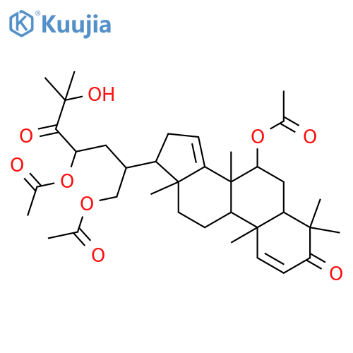 Cholesta-1,14-diene-3,24-dione, 7,21,23-tris(acetyloxy)-25-hydroxy-4,4,8-trimethyl-, (5α,7α,13α,17α)- (9CI) structure