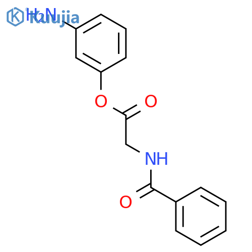 Glycine, N-benzoyl-, 3-aminophenyl ester structure