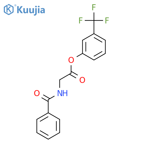Glycine, N-benzoyl-, 3-(trifluoromethyl)phenyl ester structure