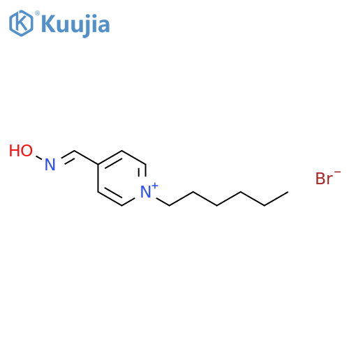 Pyridinium, 1-hexyl-4-[(hydroxyimino)methyl]-, bromide structure