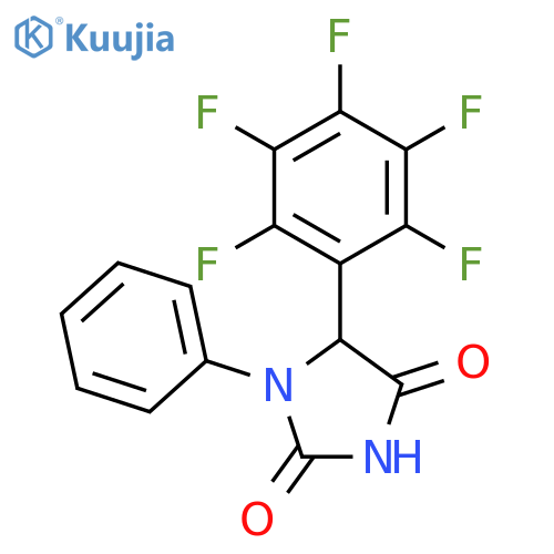 2,4-IMIDAZOLIDINEDIONE, 5-(PENTAFLUOROPHENYL)-1-PHENYL- structure