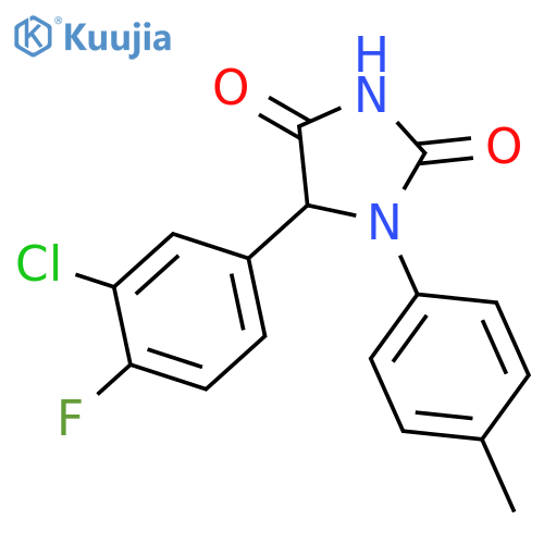 2,4-Imidazolidinedione, 5-(3-chloro-4-fluorophenyl)-1-(4-methylphenyl)- structure
