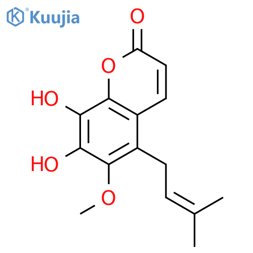 7,8-Dihydroxy-6-methoxy-5-(3-methyl-2-butenyl)-2H-1-benzopyran-2-one structure