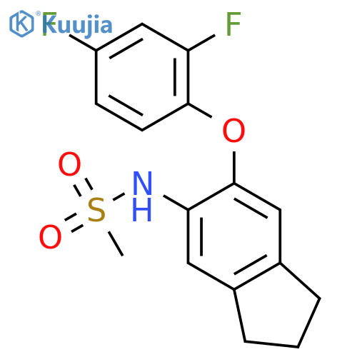 N-(6-(2,4-difluorophenoxy)indan-5-yl)methanesulfonamide structure