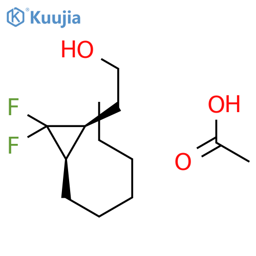 CYCLOPROPANEETHANOL, 2,2-DIFLUORO-3-HEXYL-, ACETATE, CIS- structure