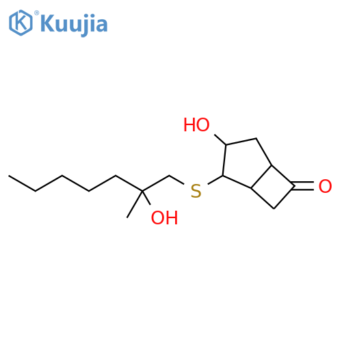 Bicyclo[3.2.0]heptan-6-one, 3-hydroxy-2-[(2-hydroxy-2-methylheptyl)thio]- structure