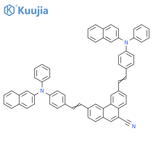 9-Phenanthrenecarbonitrile,3,6-bis[2-[4-(2-naphthalenylphenylamino)phenyl]ethenyl]- structure