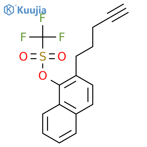 Methanesulfonic acid, trifluoro-, 2-(4-pentynyl)-1-naphthalenyl ester structure