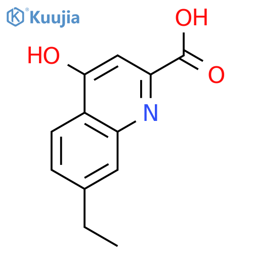 2-Quinolinecarboxylicacid, 7-ethyl-4-hydroxy- structure