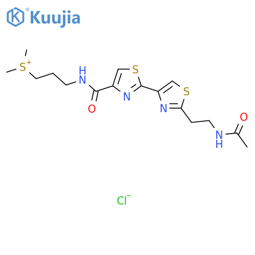 3-[[2-[2-(2-Acetamidoethyl)-1,3-thiazol-4-yl]-1,3-thiazole-4-carbonyl]amino]propyl-dimethylsulfanium;chloride structure