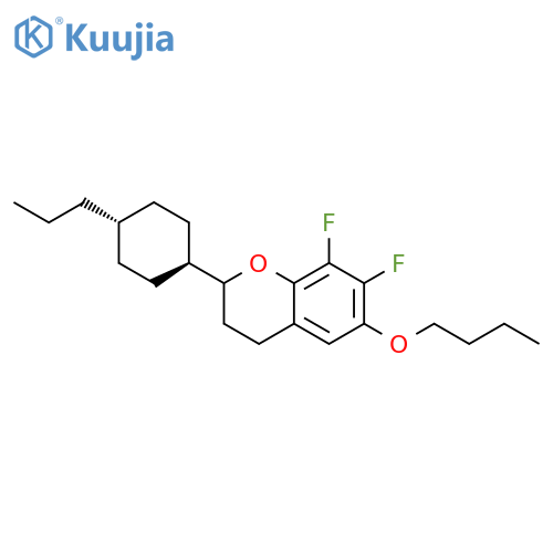 2H-1-Benzopyran, 6-butoxy-7,8-difluoro-3,4-dihydro-2-(trans-4-propylcyclohexyl)- structure