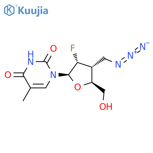 URIDINE, 3'-(AZIDOMETHYL)-2',3'-DIDEOXY-2'-FLUORO-5-METHYL- structure